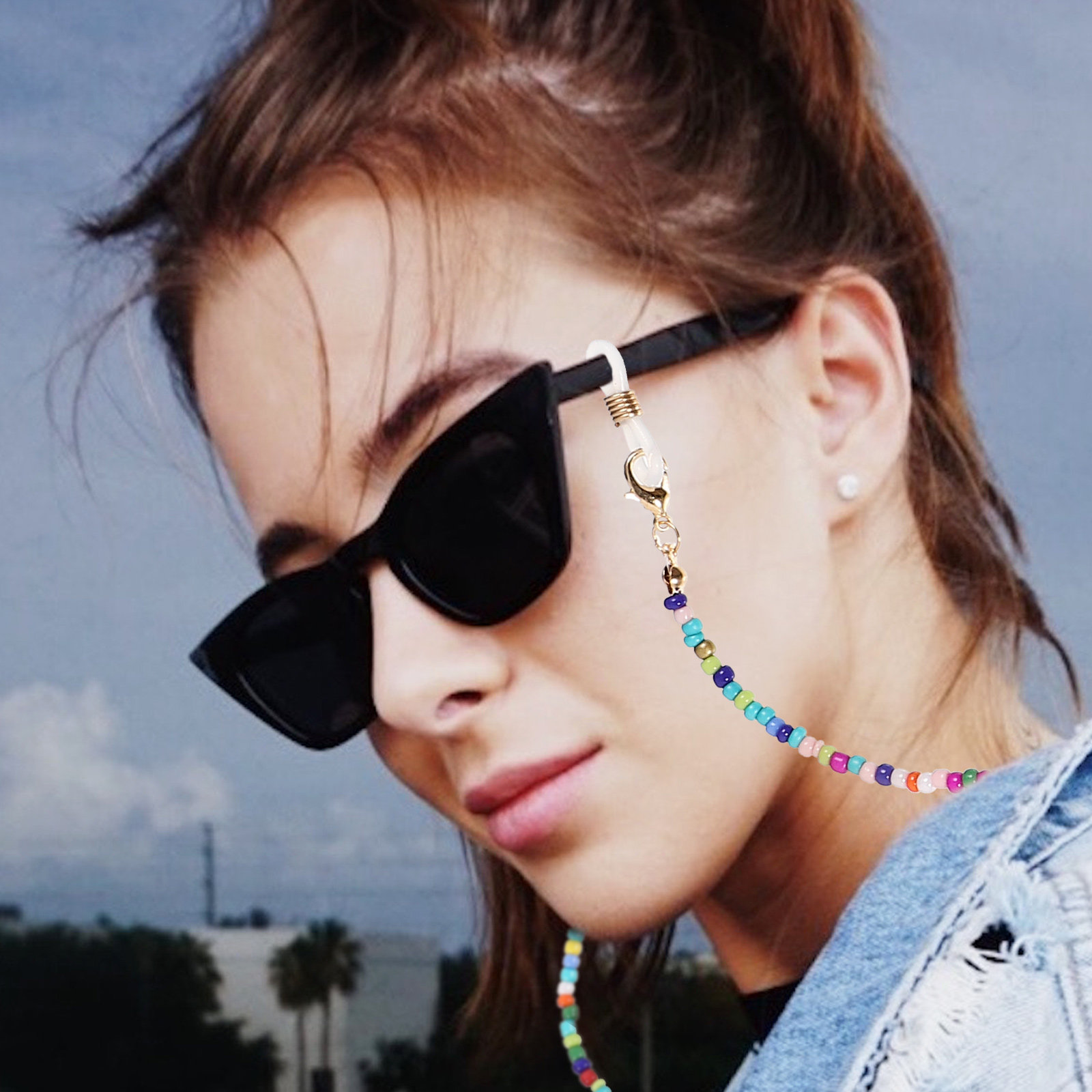 5Pcs Eyeglass Chains Beaded An - Mask Chain Holder ulasan dan harga
