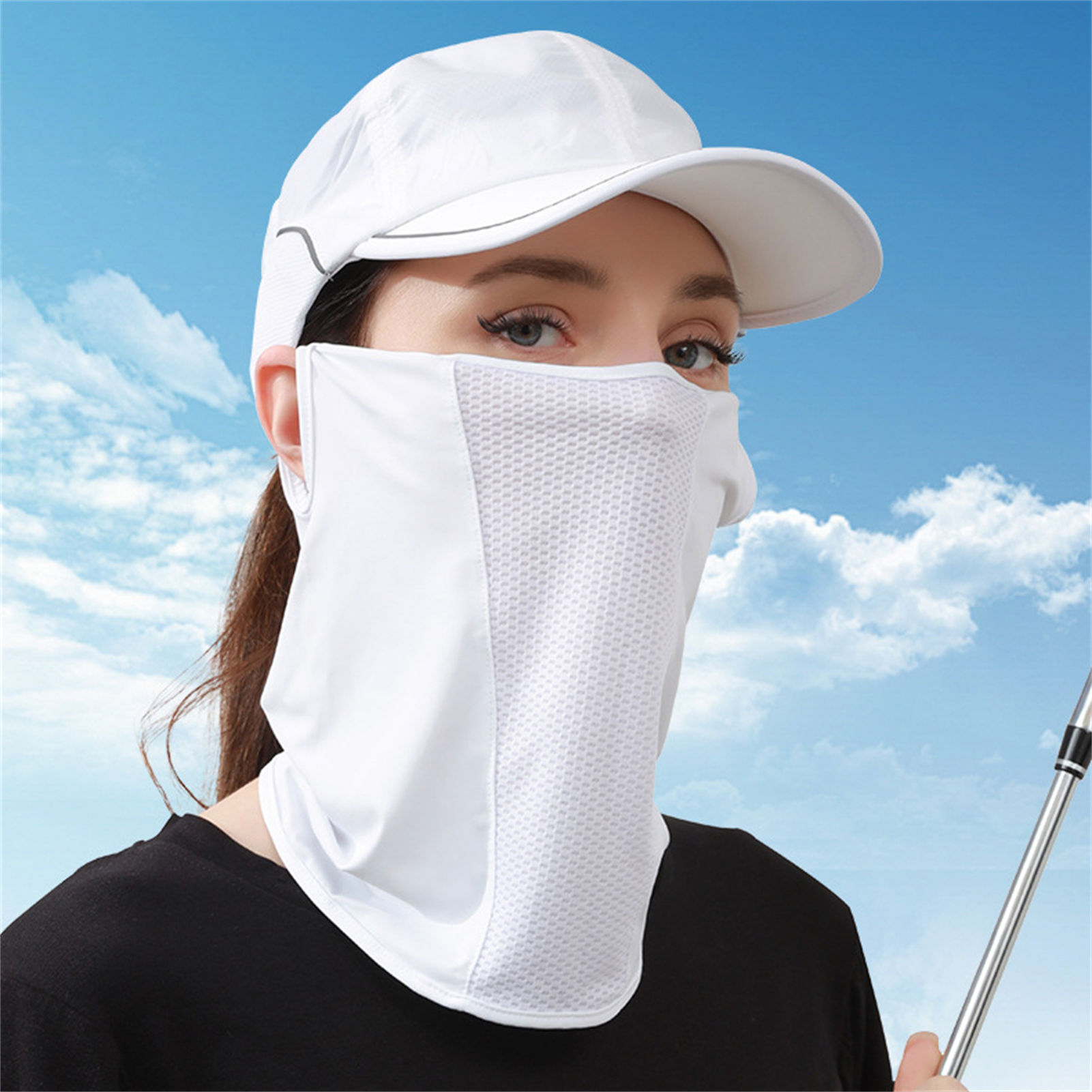 Ice Silk Sun Mask UPF50+ Breat - Sports Mask Breathable ulasan dan harga