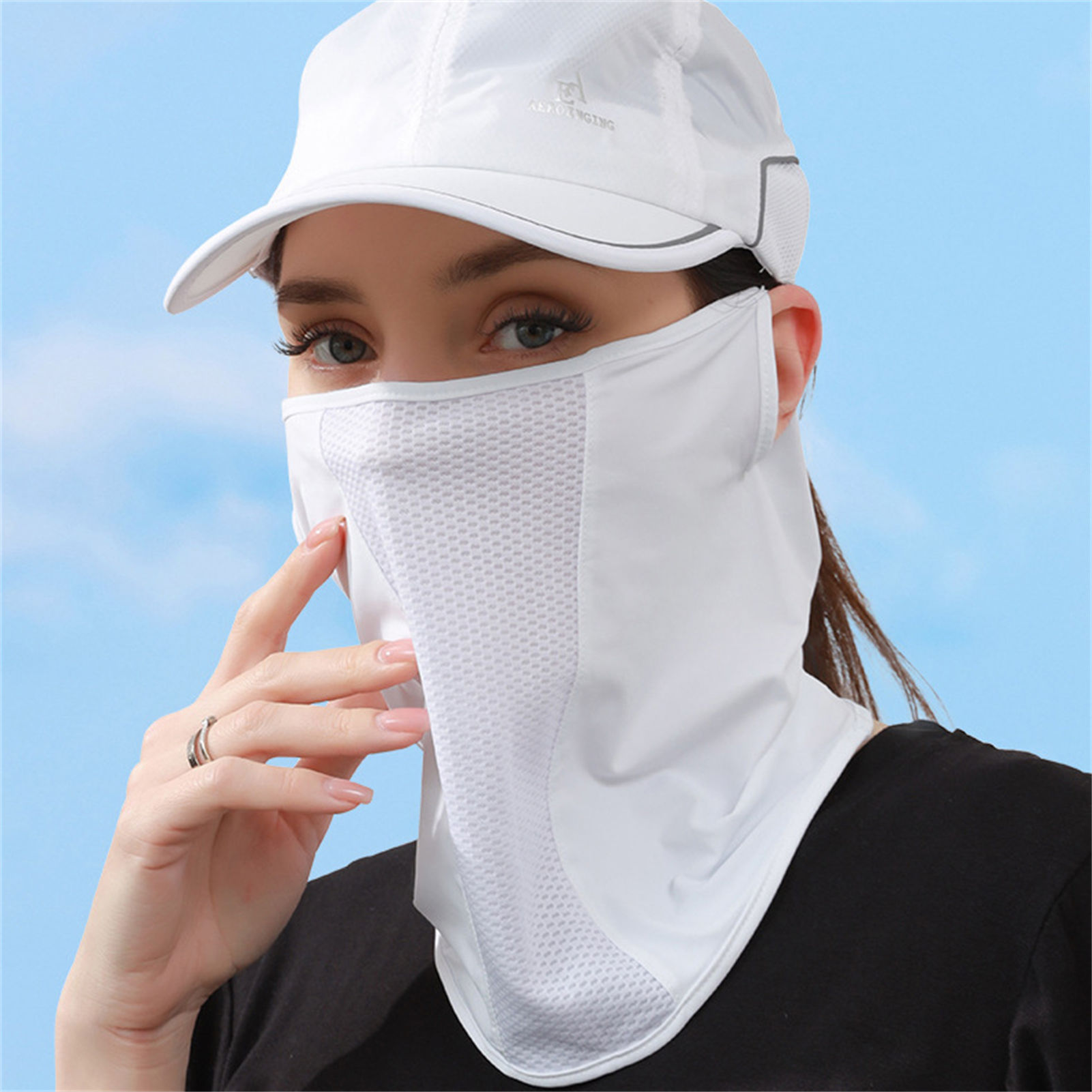 Ice Silk Sun Mask UPF50+ Breat - Sports Mask Breathable ulasan dan harga