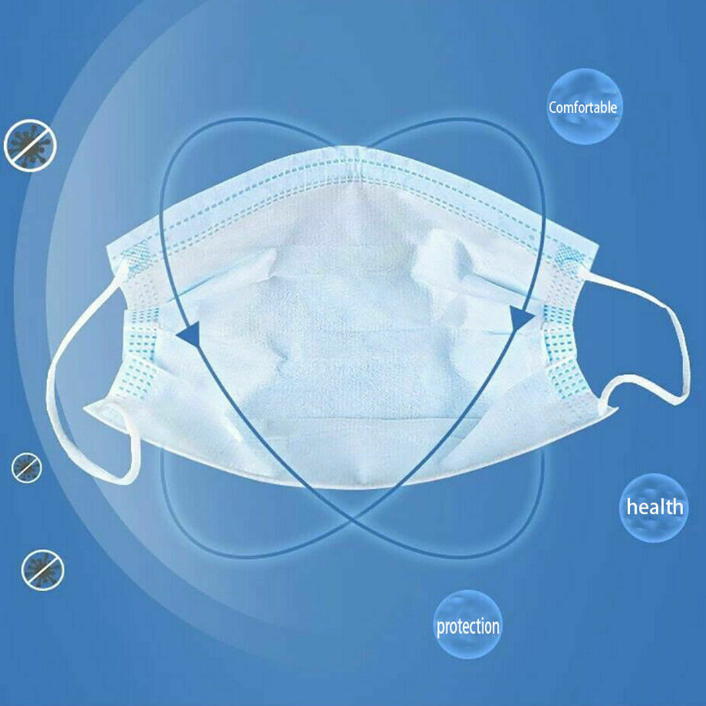 50piece Disposable Face Masks  - Disposable Mask Blue ulasan dan harga