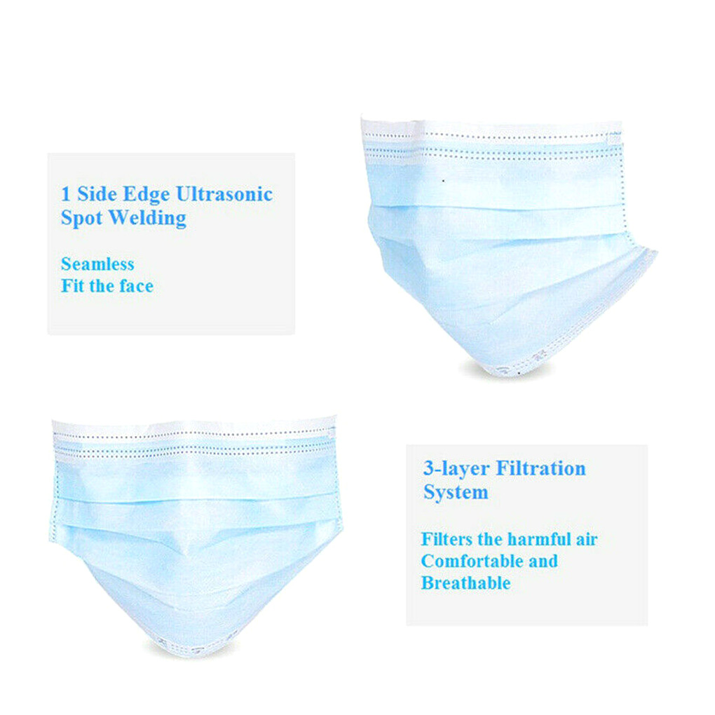 50piece Disposable Face Masks  - Disposable Mask Blue ulasan dan harga