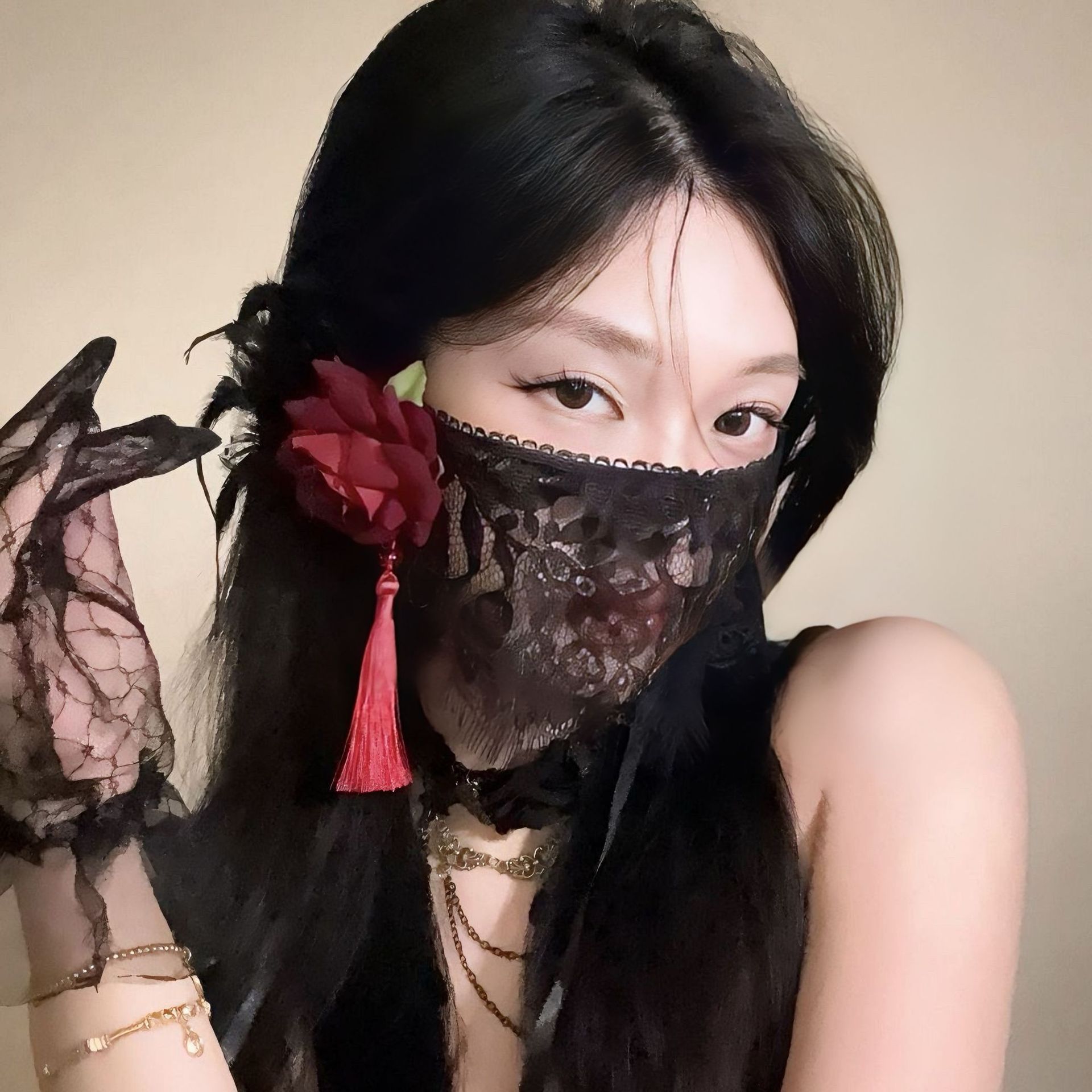 2026 New Black Flower Half Fac - Respirator Half Face ulasan dan harga