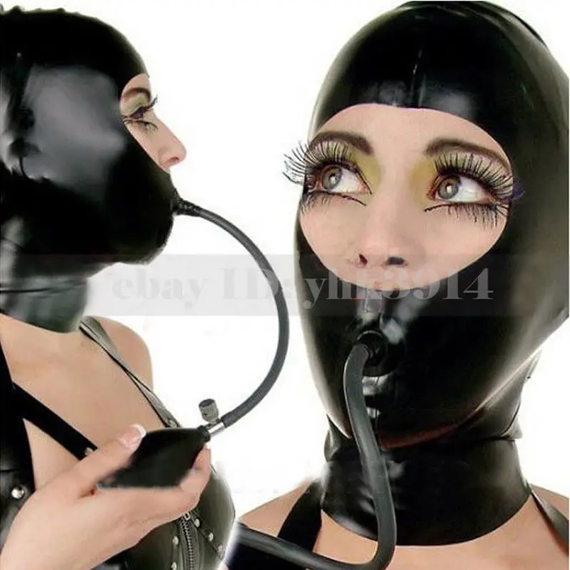 Black Unisex Latex Hoods Mask  - Black Face Mask Pack ulasan dan harga