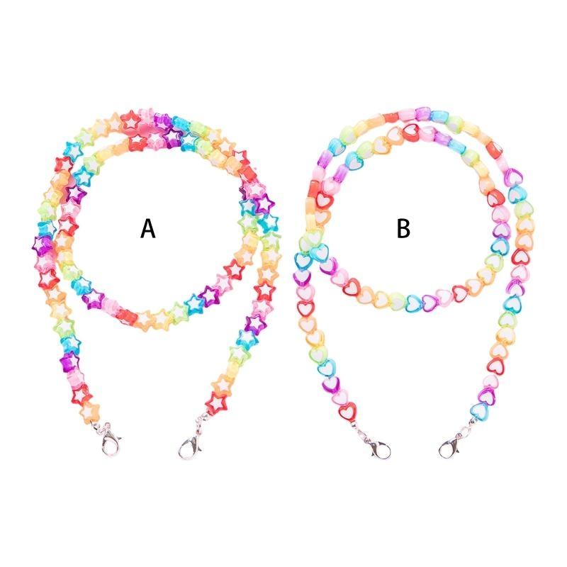 A52E Kids Acrylic Rainbow Colo - Mask Chain Holder ulasan dan harga